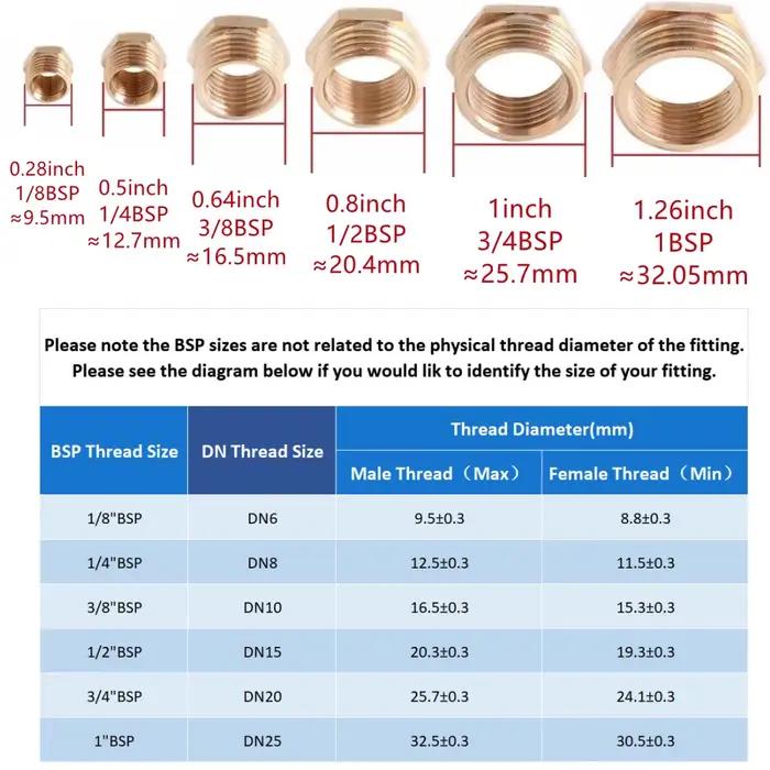 Raccord de tuyau en laiton 6/8/10/12/14/16/19/25mm, queue de barbe 1/8 "1/4" 3/8 "1/2" 3/4 "1" BSP mâle femelle filetage connecteur en cuivre coupleur