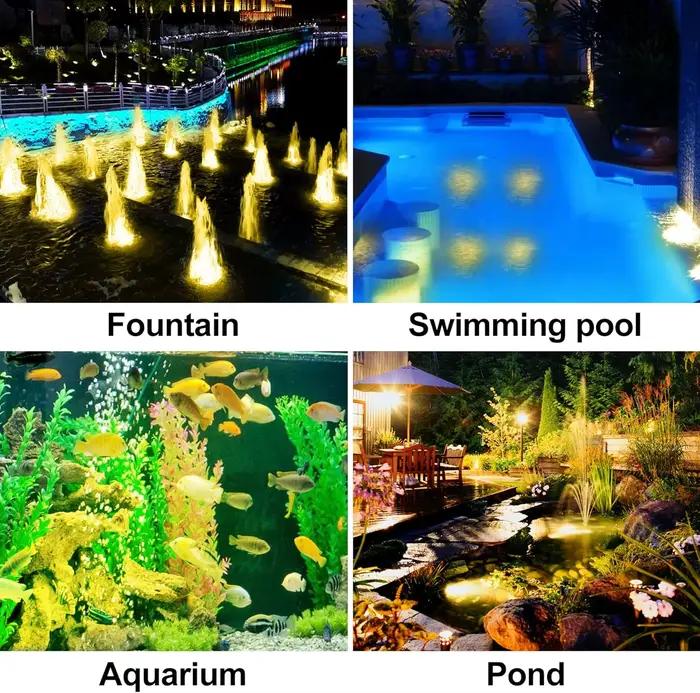Lumière solaire de piscine 3LEDS 3000k, décoration de fontaine d'étang de natation, lampe sous-marine IP68, projecteur de jardin, d'aquarium, de Patio