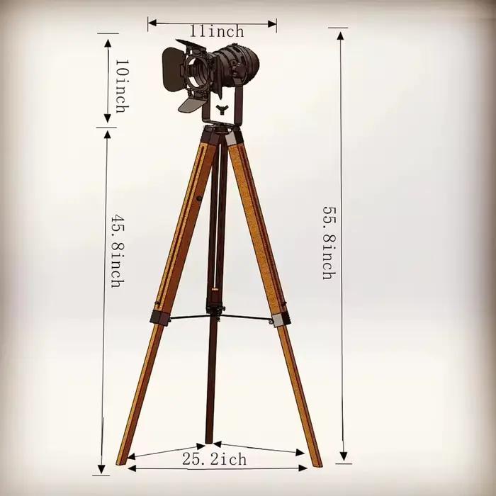 Lampe sur Pied Vintage Rustique Moderne à Abat-Jour en Bois et Métal pour Salon Bureau et Salle d'Étude LED Industrielle
