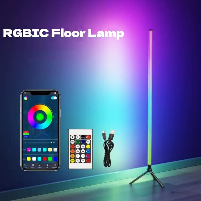 360 ° Lampadaire à intensité variable 103cm RGB USB lumières pour jeu salon chambre lumière d'angle avec application