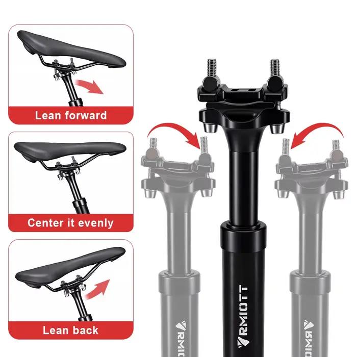 Tige de selle de vélo VTT à suspension réglable 28.6/30.4/30.9mm, amortissante pour VTT