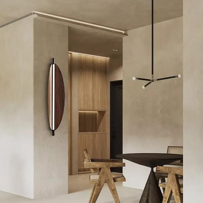Thula applique nordique longue lampe minimaliste salon japonais grain de bois chambre chevet escalier couloir