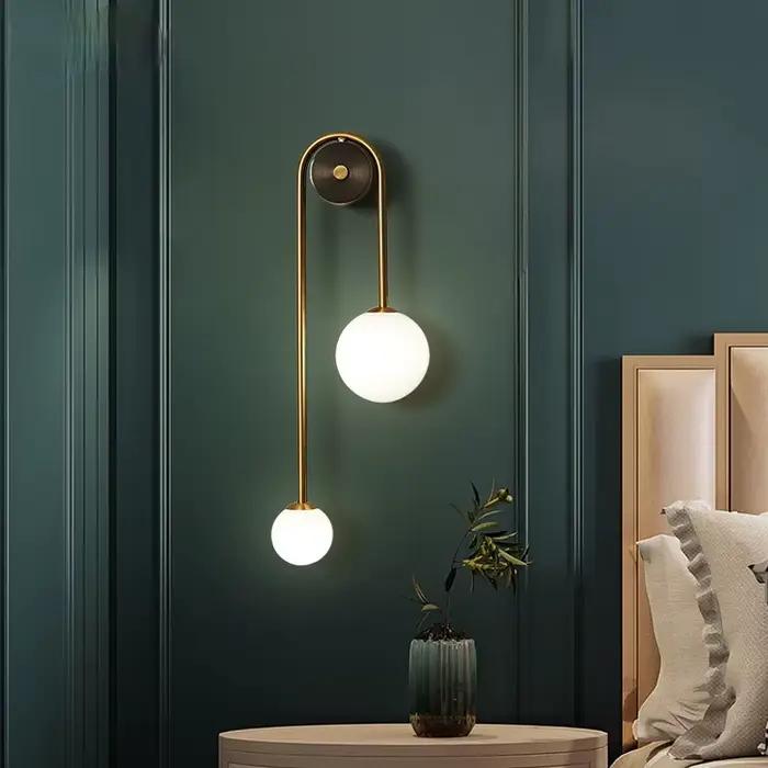 Applique moderne boule de verre abat-jour LED or décor à la maison salon chambre éclairage intérieur