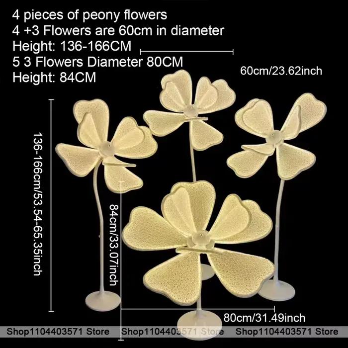 Lampe à fleurs LED pivoine en soie pour décoration de mariage et événements spéciaux intérieurs blanc chaud lumière dentelle tulipe浪漫灯光装饰吊灯-牡丹白炽LED蕾丝花婚礼装饰内部照明光源牡丹白炽LED蕾丝花婚礼装饰特殊场合
