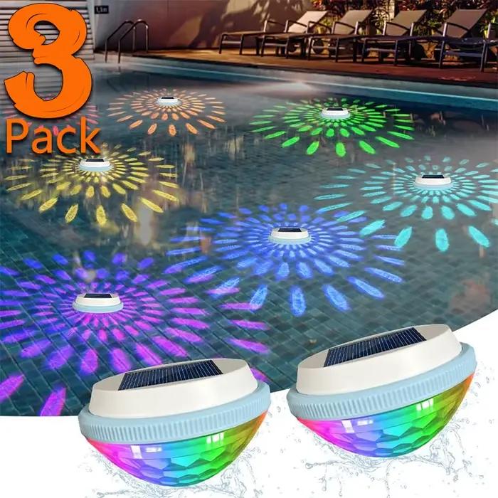 Éclairage solaire flottant pour piscine, lumière à 7 couleurs changeantes, étanche, lampes pour étang, lampe de piscine pour la décoration des piscines