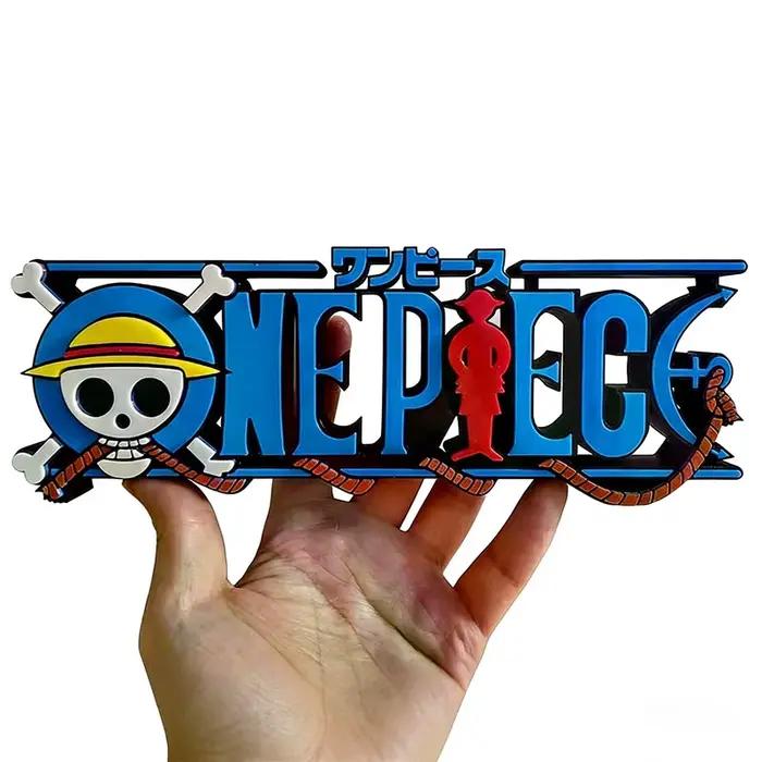 Figurine 3D imprimée One Piece Chapeau de Paille Logo Crâne 25cm – Décoration de Bureau, Ornement de Collection, Cadeau pour les Fans de One Piece