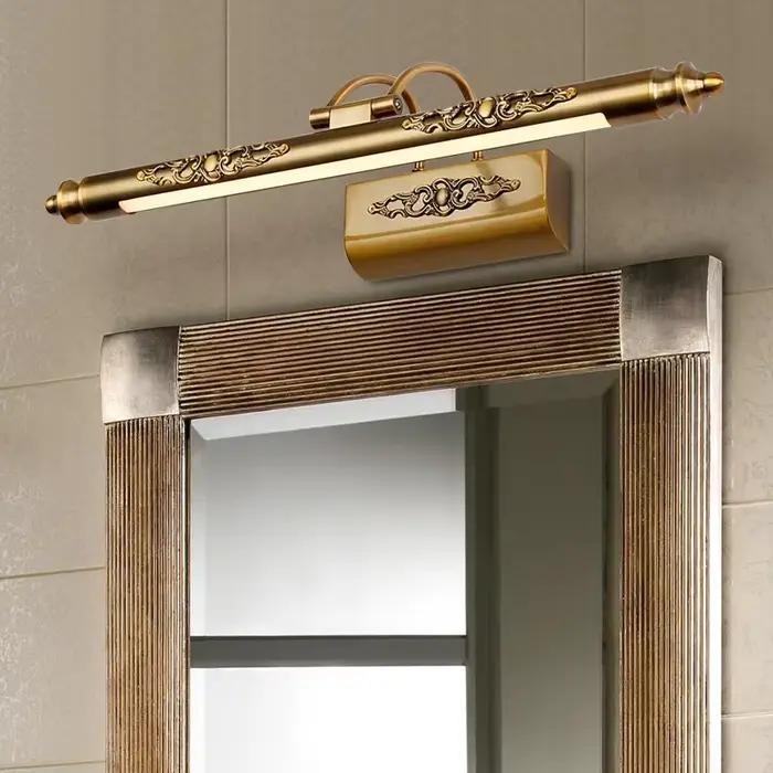 Europe salle de bain lampe Antique Bronze mural 8W 50cm IP44 étanche fer LED miroir lumière