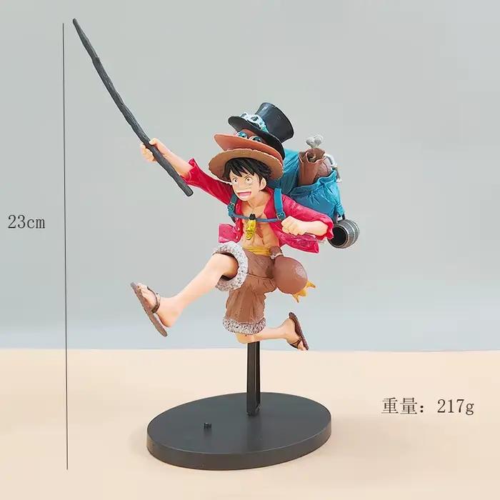 Figurines One Piece Luffy Trois Frères Sabo Ace Luffy Modèle Anime Décoration de Bureau Collection Cadeaux