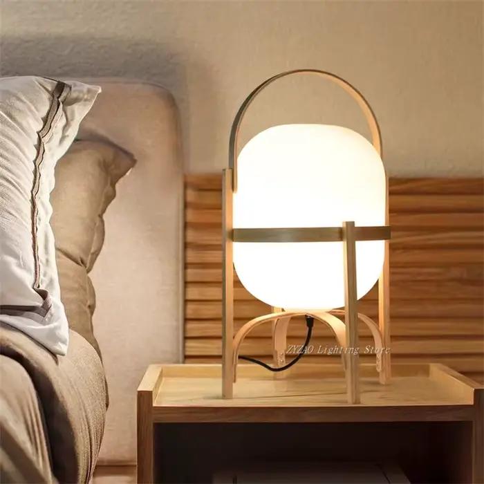 Bois Art moderne Simple Led lampe de bureau salon étude chambre