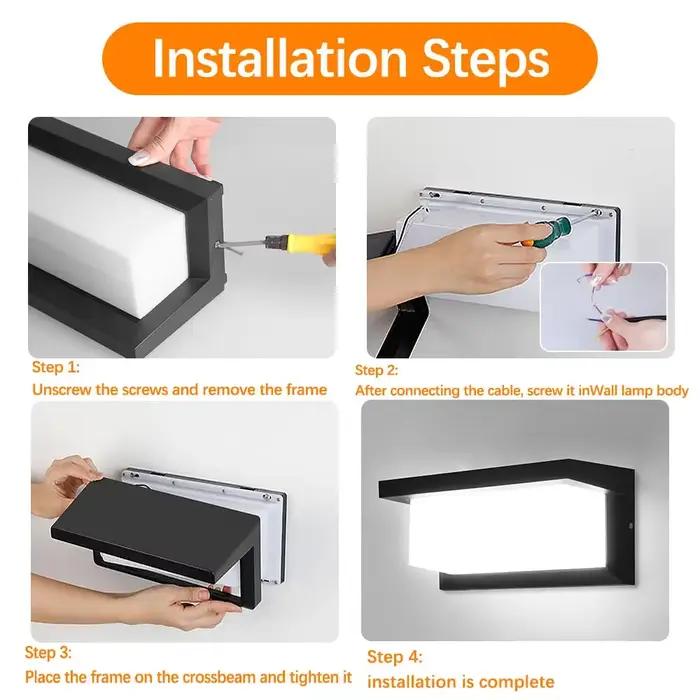 Mur LED lampe extérieure Ip45 étanche applique murale 25W