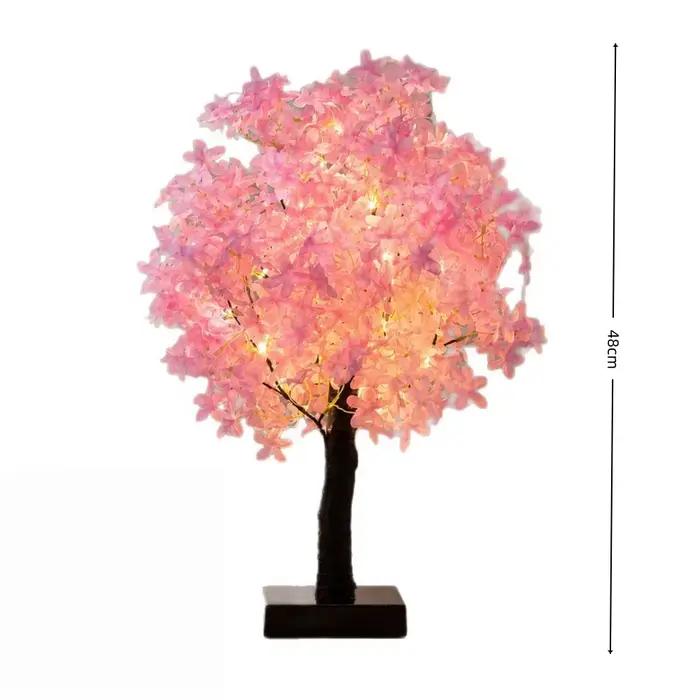 Lampe décorative en forme de cerisier rose, lampe de chevet pour chambre à coucher, décoration intérieure, lumière de nuit, lumière d'ambiance chaude, ornement de bureau