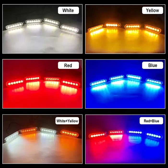 Feux stroboscopiques pour calandre de voiture, rouge, bleu, jaune, lampes d'urgence pour voiture, avertisseur de sécurité automobile avec télécommande sans fil