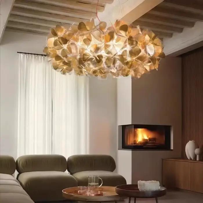 Art italien fleur pétale Style suspension nordique nuages Led lustre pour salon salle à manger chambre décoration de la maison luminaire