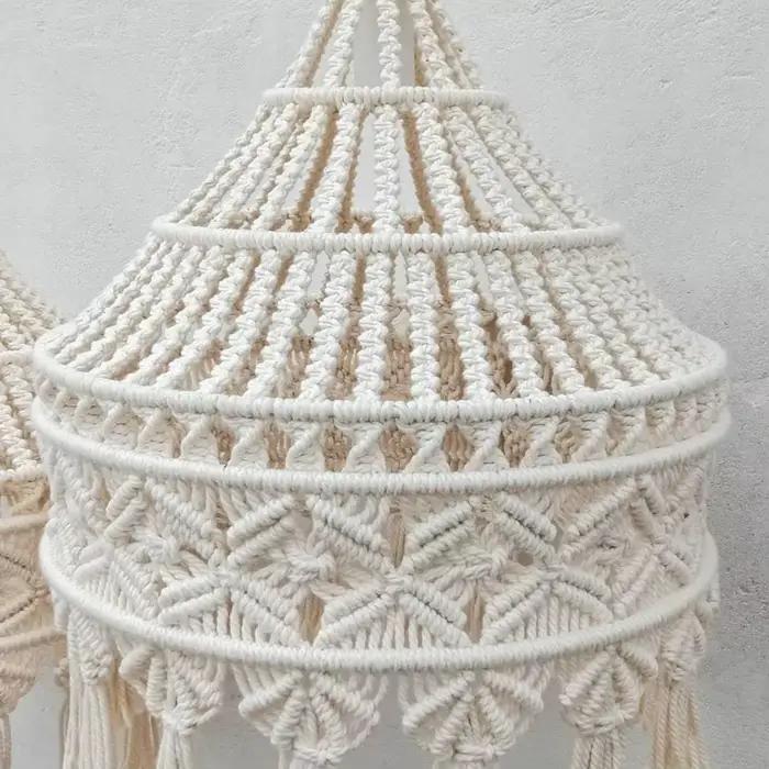 Abat-jour en macramé de style bohème fait à la main