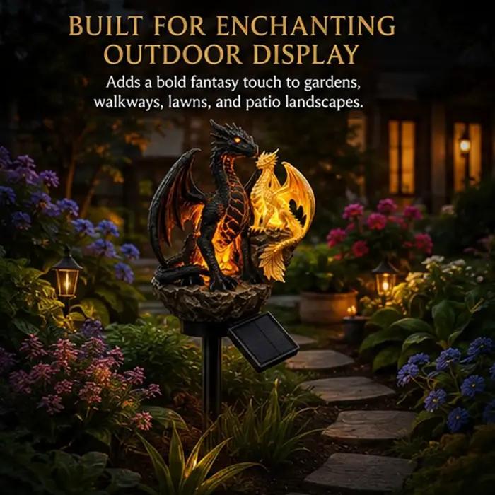 Lampes solaires Dragon pour l'extérieur, décoration de jardin, sculpture lumineuse, lampe solaire pour trottoir, pour propriétaires, jardiniers, paysagistes, allées