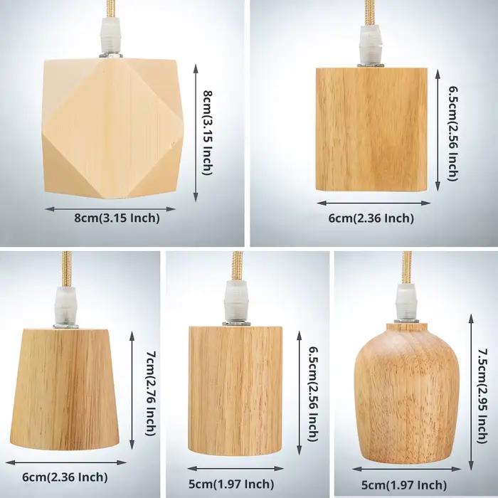 Lampe à suspension en bois E27 lampes suspendues