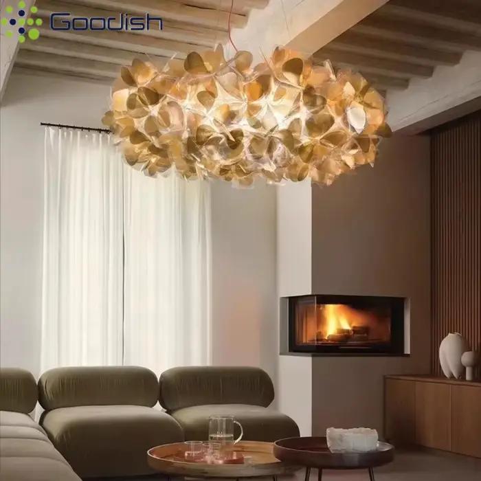 Lampes suspendues de style pétale de fleur d'art italien plafonniers texturés en nuage pour salon salle à manger chambre décoration de la maison lustre