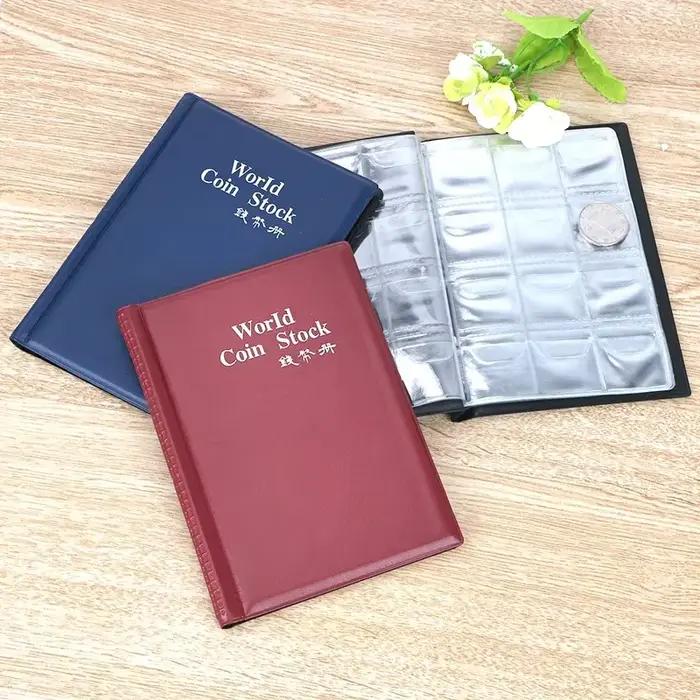 Pour collectionneur porte-monnaie Albums Mini Penny sac de rangement de pièces de monnaie collecte d'argent organisateur 120 poches pièces de Collection Album livre