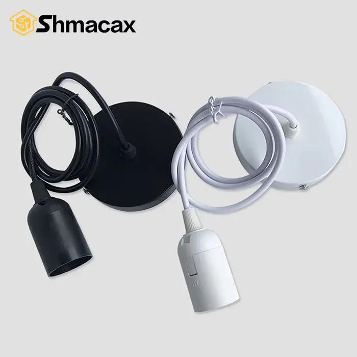 Support de lampe suspendu E27 avec Base de lampe de plafond en fil suspendu 0.5/0.8/1/1.2/1.5/2M pour lustre suspendu domestique