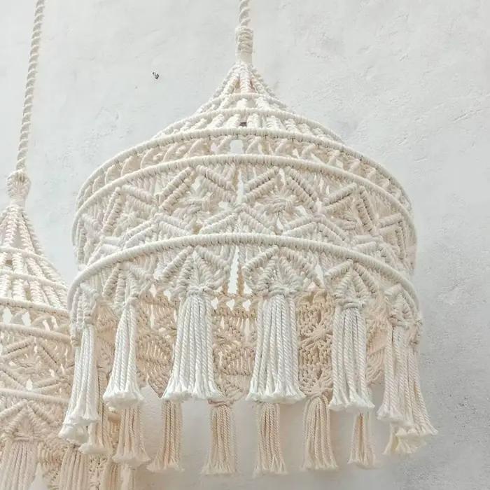 Abat-jour en macramé de style bohème fait à la main