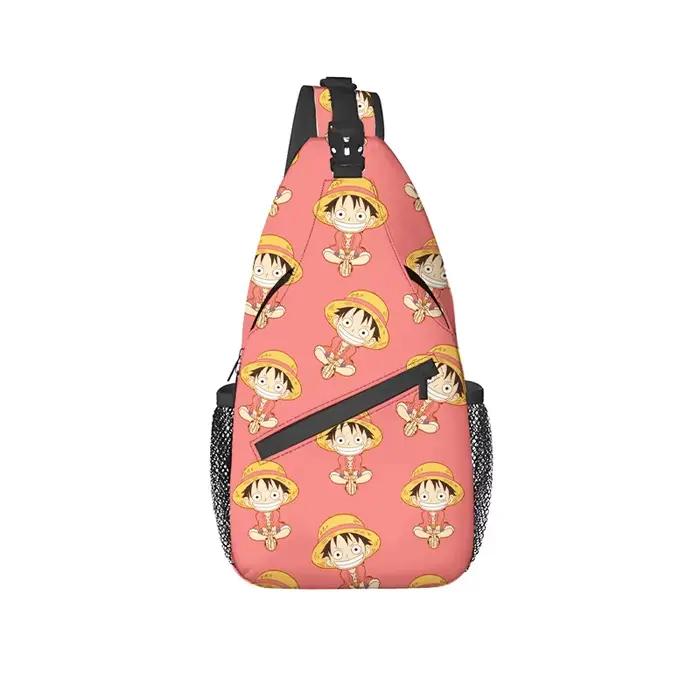 Sac à bandoulière One Piece Anime pour homme, grande capacité, sac à dos de poitrine, sac à dos de voyage pour couple, randonnée, sac à dos de jour, sac à bandoulière unique, cadeau