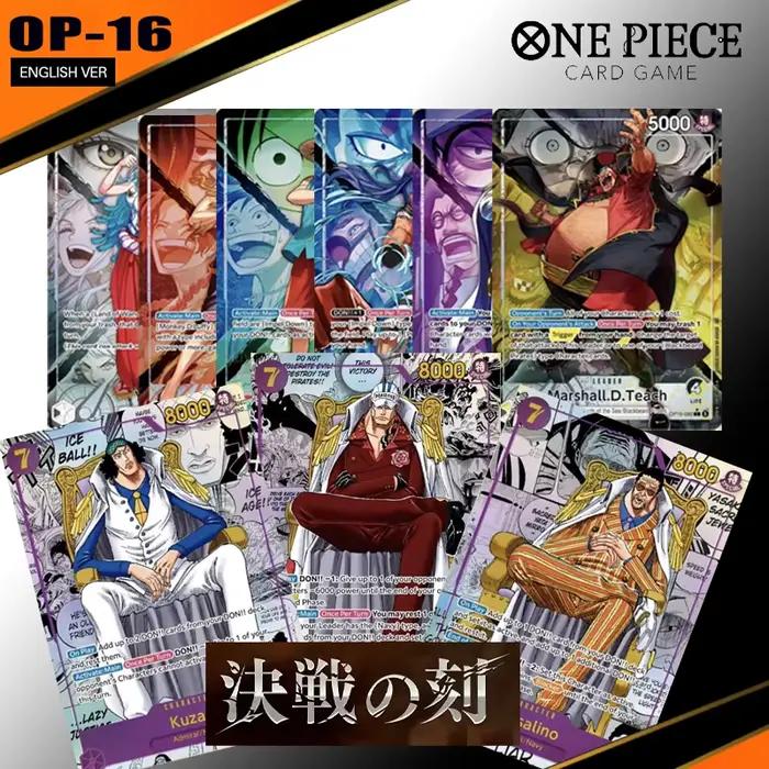 Cartes One Piece DIY en anglais Op-16 : The Time of Battle (Thème Guerre Paramount) Manga Borsalino Kuzan Sakasuki Luffy Marshall Teach