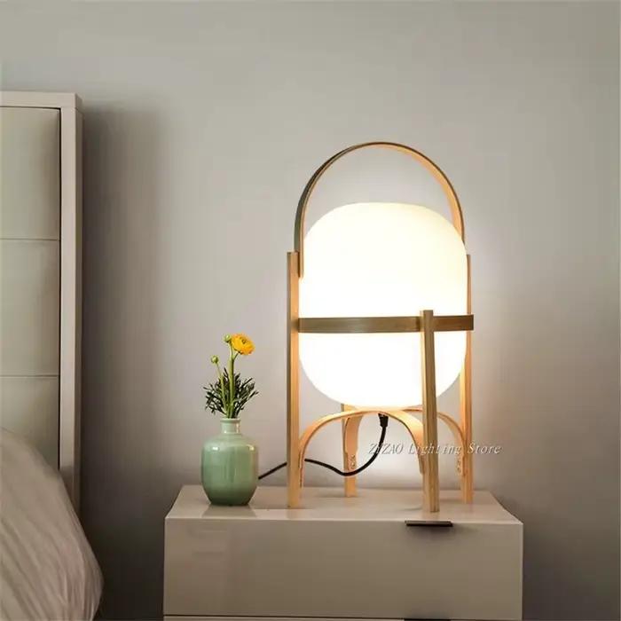 Bois Art moderne Simple Led lampe de bureau salon étude chambre