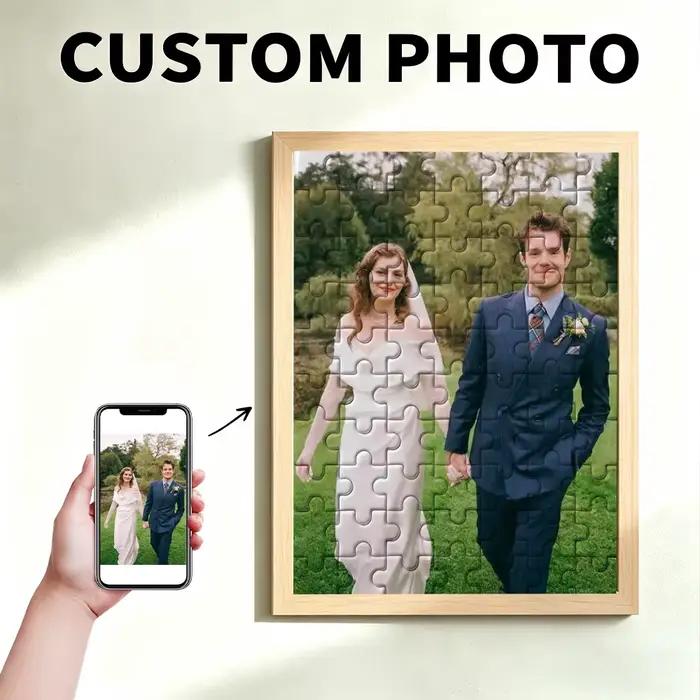Puzzle en bois personnalisé, puzzle photo personnalisé, puzzle photo personnalisé pour couples, famille, elle, lui, idée cadeau, puzzle photo personnalisé