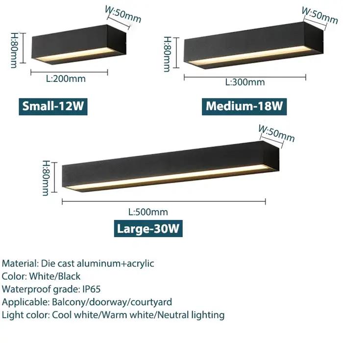 Applique Murale LED en Aluminium Imperméable Conforme à la Norme IP65
