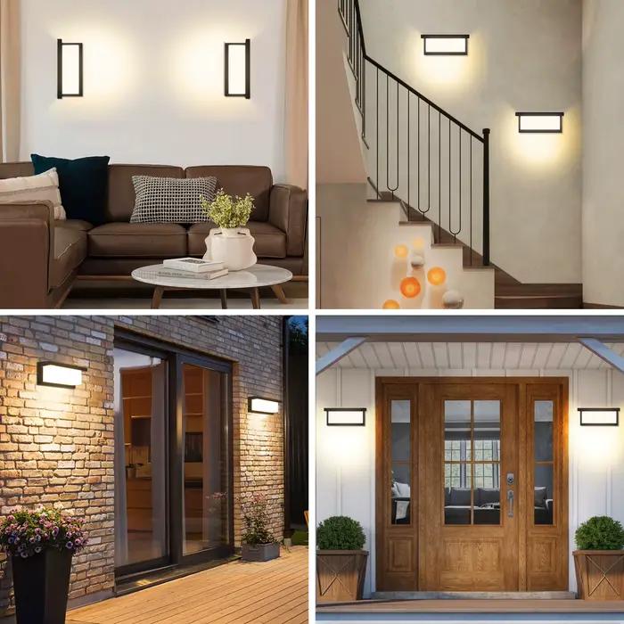 LED Vintage Rectangle applique intérieure extérieure éclairage décoratif pour porche salon chambre cour balcon décor à la maison