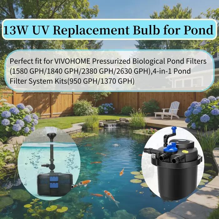 Lampe UV de stérilisation et de désinfection 13W G23 PLS, remplacement pour filtres UVC ou clarificateurs de bassin