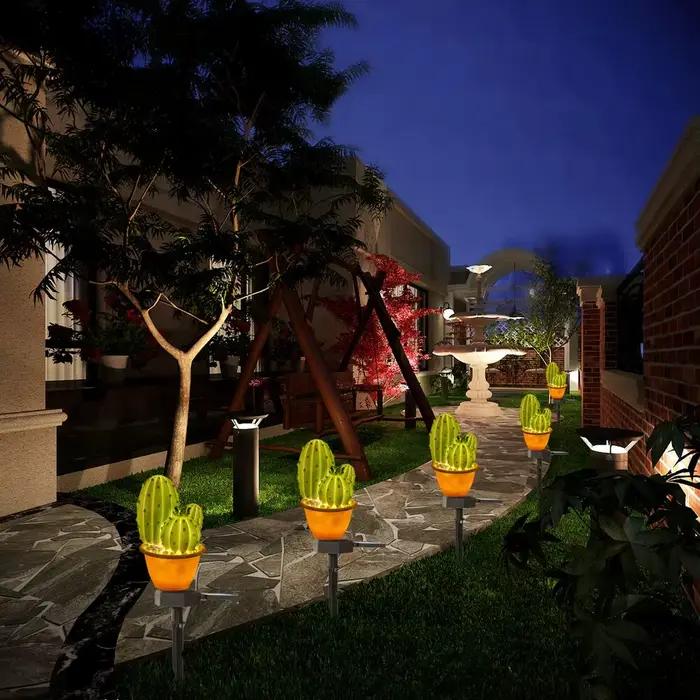 1/2 pièces LED lumière solaire extérieure étanche ananas Cactus décoratif jardin