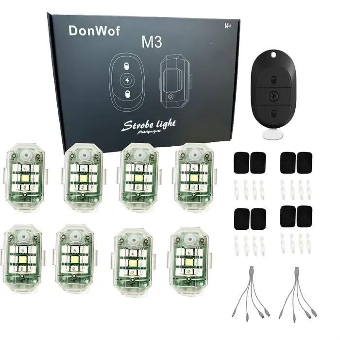 Lumières stroboscopiques pour voiture et moto, Flash Led, lampe d'avertissement Anti-collision, étanche, télécommande sans fil