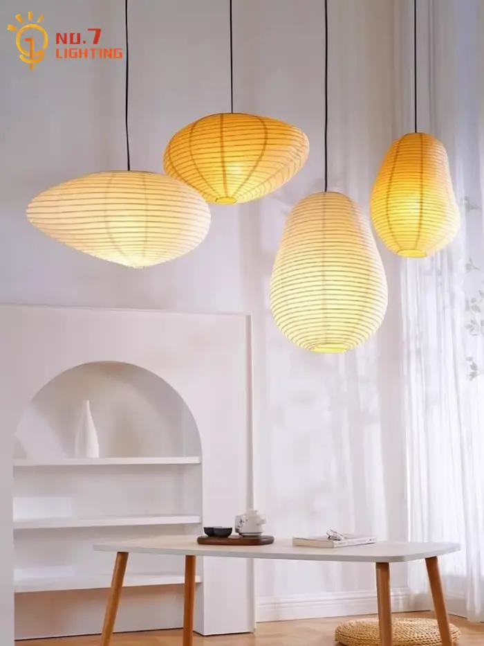 Design japonais Akari Noguchi lampes suspendues LED E27 papier de riz Zen Art lampe suspendue chambre Restaurant salon/salle de thé étude
