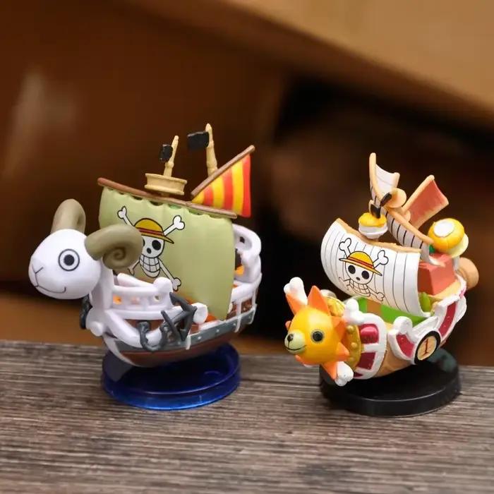 7 cm Anime une pièce bateau Figure Luffy modèle jouet Super mignon Mini bateau THOUSANDSUNNY aller joyeux assemblé modèle figurine d'action