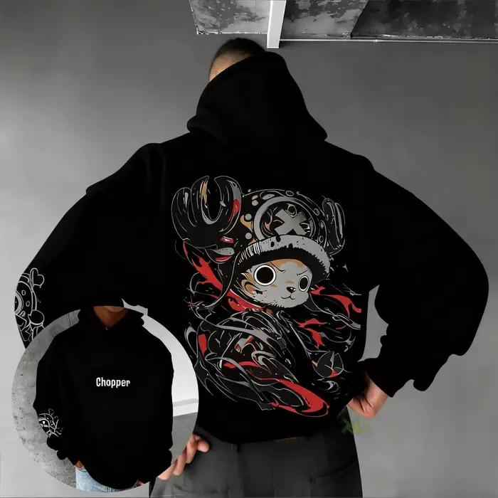 Sweat à capuche une pièce Chopper pour hommes et femmes, surdimensionné, décontracté, Streetwear, Cosplay, pull en coton, Y2k, nouvelle collection automne hiver