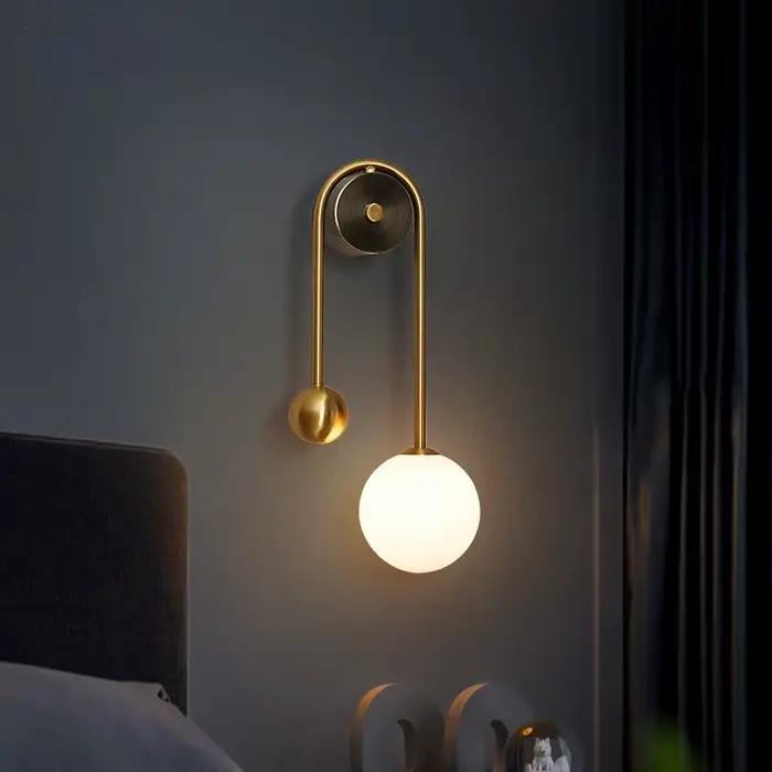 Applique moderne boule de verre abat-jour LED or décor à la maison salon chambre éclairage intérieur