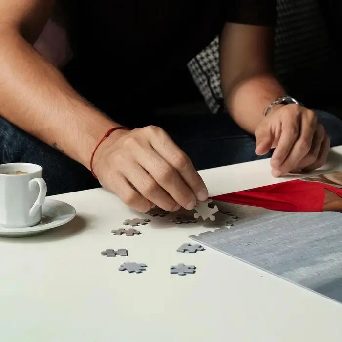 Puzzle photo personnalisé, image de couple sur mesure, ornement fait main, souvenir unique, cadeau pour anniversaire, anniversaire de mariage, amoureux