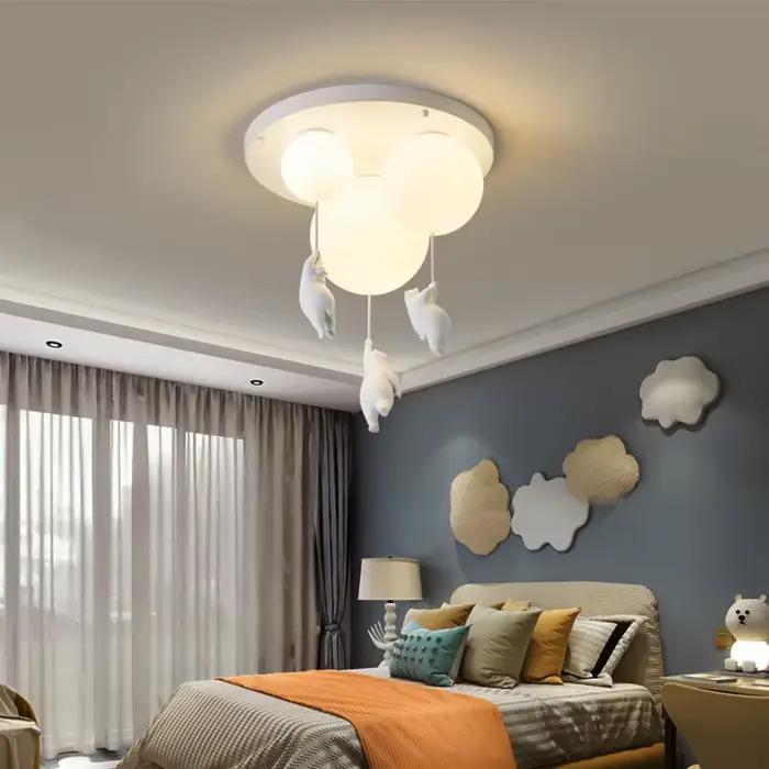 Chambre ours plafonnier résine pendentif lumière Suspension pour enfant enfants maternelle salon