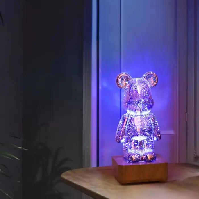 Voici à venir la lampe d'ours 3D de feu d'artifice LED! Un excellent choix pour la décoration de la maison et les