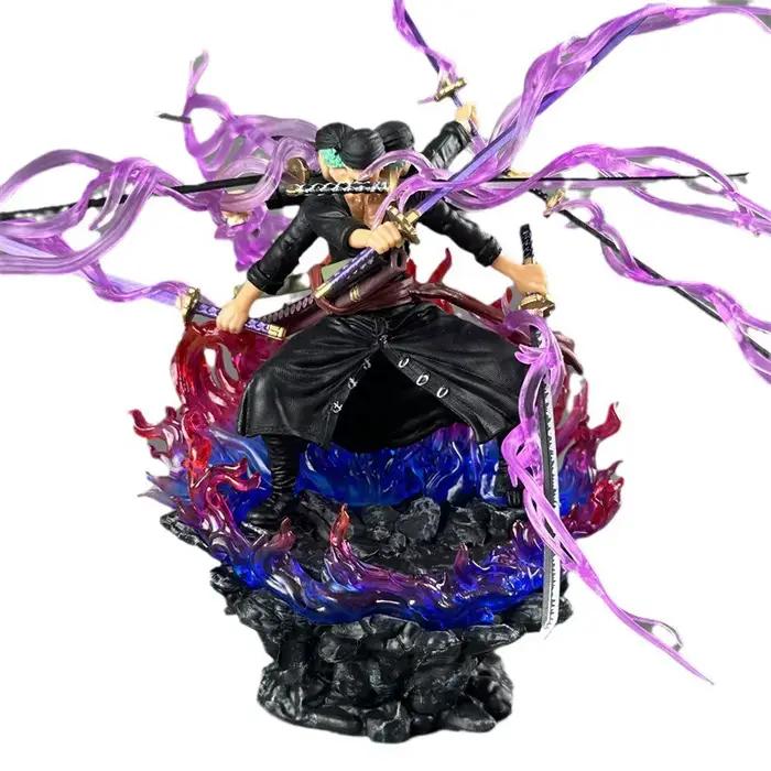 Figurine de Dessin Animé One Piece de 24cm en PVC, Roronoa Zoro Gk, Trois Têtes et Six Bras, Neuf Flux Opaque, Ashura