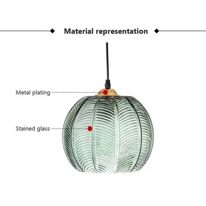 Lampe Suspendue en Verre Vert au Design Moderne