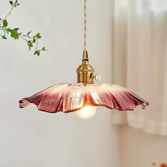 2025 classique rétro en laiton verre suspension lumière chaude intérieur chambre chevet salle à manger salon décoration lustre chaud
