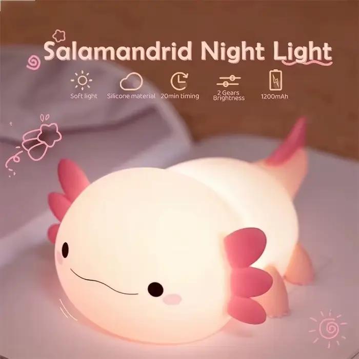Axolotl-Veilleuse en Silicone pour Bébé et Enfant