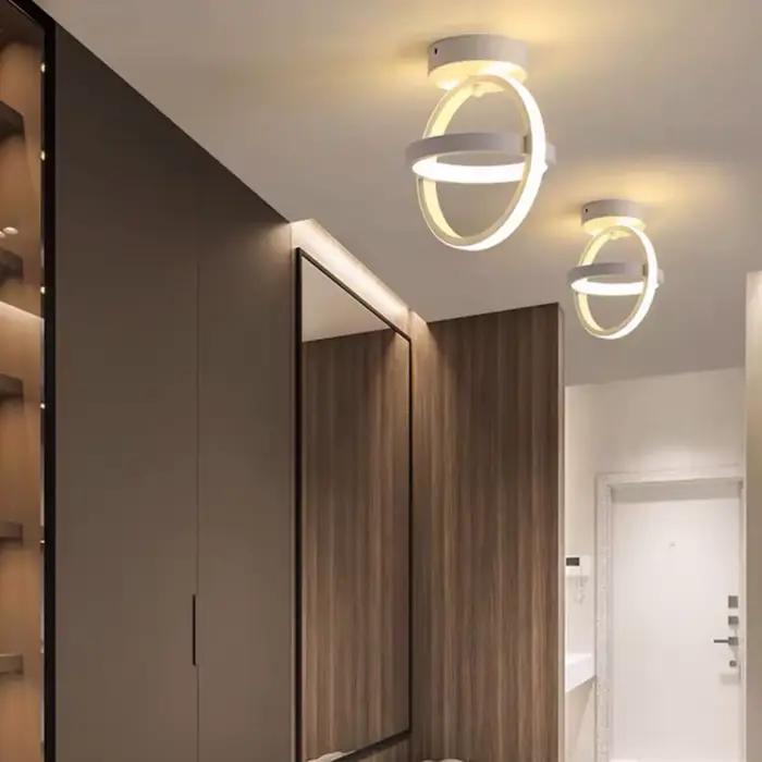 Plafond moderne à LEDs lumière 2 anneaux Design créatif plafonnier luminaires d'intérieur couloir balcon allée bureau