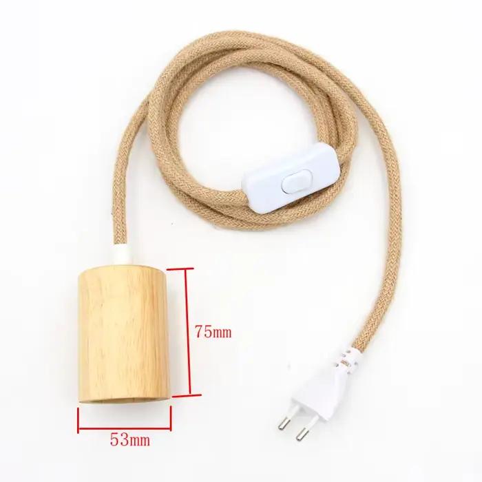 Lampe de confrontation en bois moderne avec tissu vintage