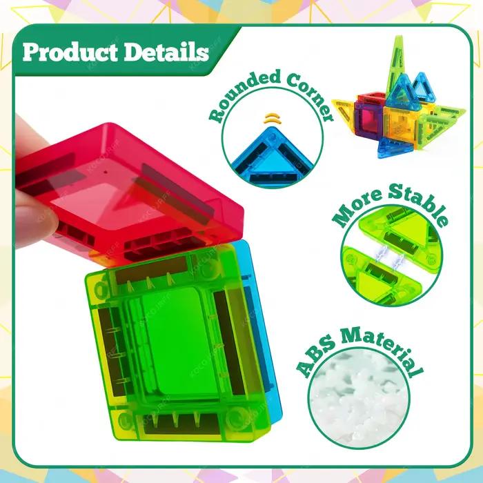 Mini jouets en tuiles magnétiques, avec une boîte en métal pour une portabilité facile, blocs de construction magnétiques qui peuvent être joués n'importe où, rangement pratique, adaptés aux cadeaux d