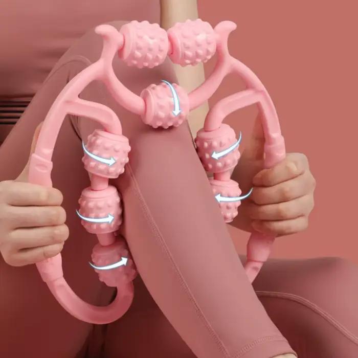Masseur de jambes à 9 roues pour la relaxation des muscles du mollet, appareil d'embellissement des jambes, pince de massage amincissante en forme d'anneau pour les jambes, pince d'embellissement des