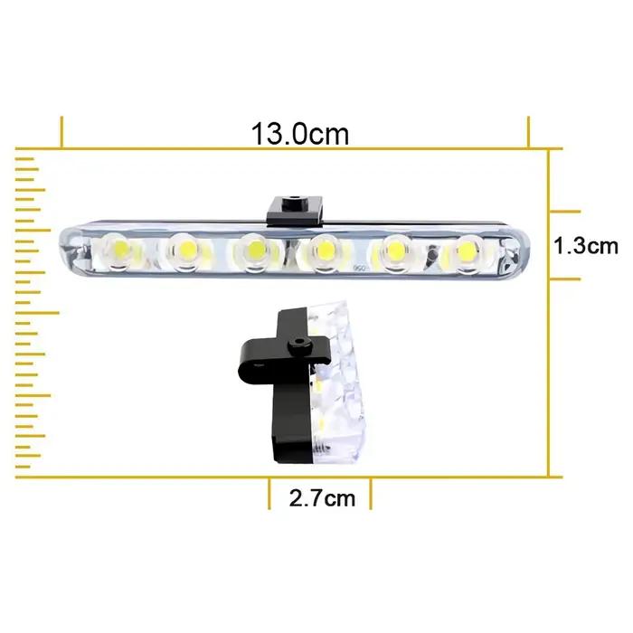 Lumière stroboscopique LED 8*6 pour calandre de voiture, feux stroboscopiques d'ambulance, lumière clignotante rouge, blanc, ambre, bleu avec commande par interrupteur