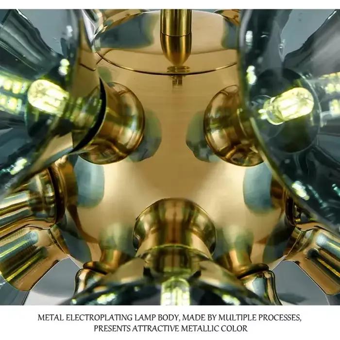 Lustre à bulles de verre moderne avec éclairage d'île pour salon et salle à manger avec finition chrome poli et ampoules néon incluses